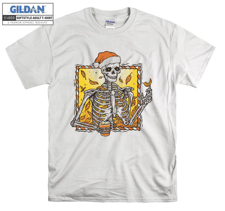 Horror skeleton drink figure T-shirt