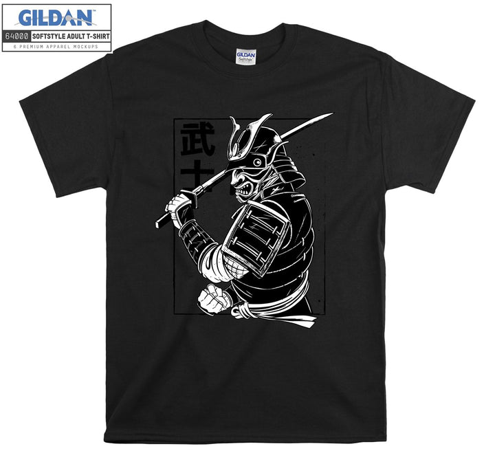 Samurai black and white figure T-shirt