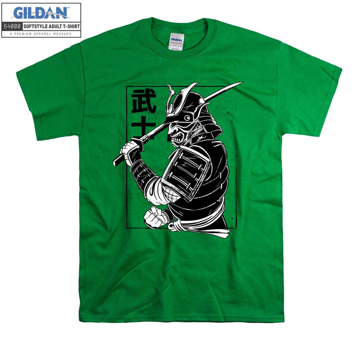 Samurai black and white figure T-shirt