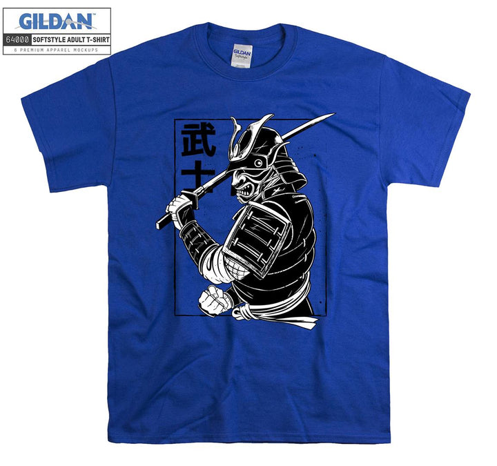 Samurai black and white figure T-shirt