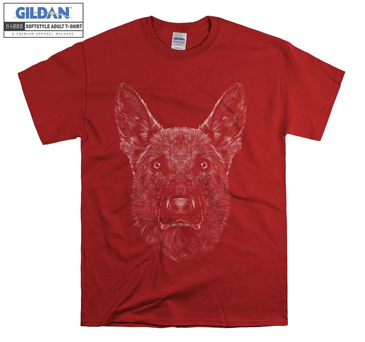 Cool black dog face figure T-shirt