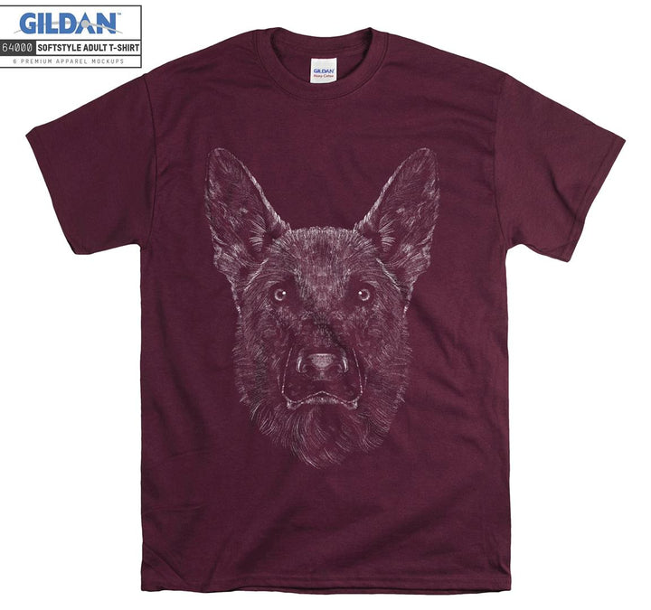 Cool black dog face figure T-shirt