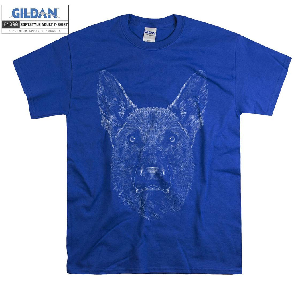 Cool black dog face figure T-shirt