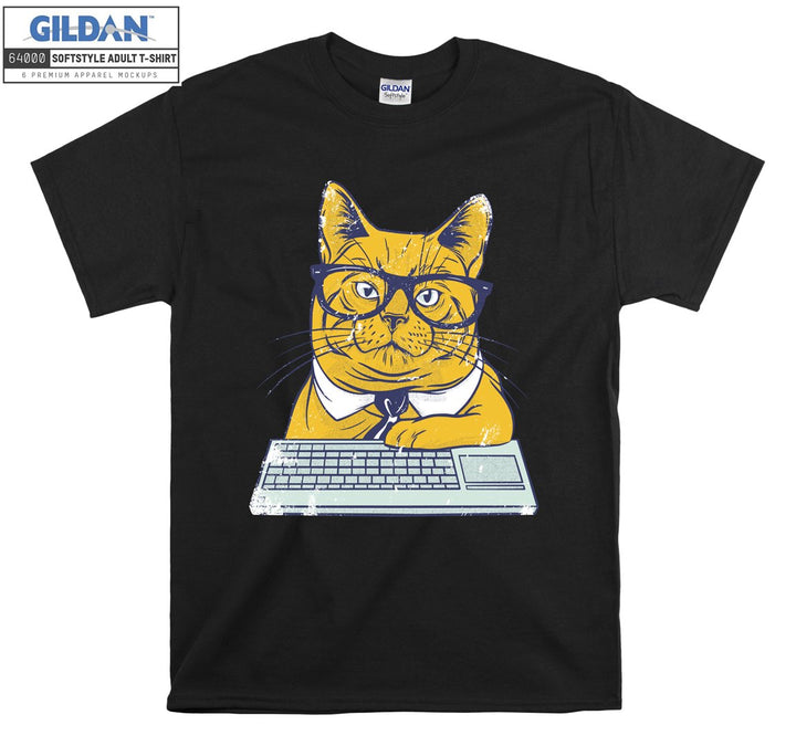 Geek Cat Study Work T-shirt