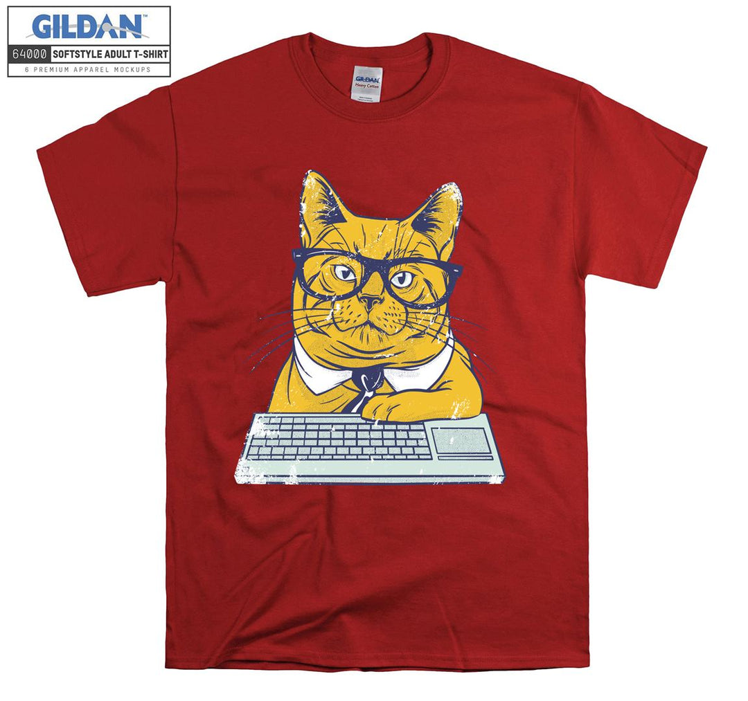 Geek Cat Study Work T-shirt