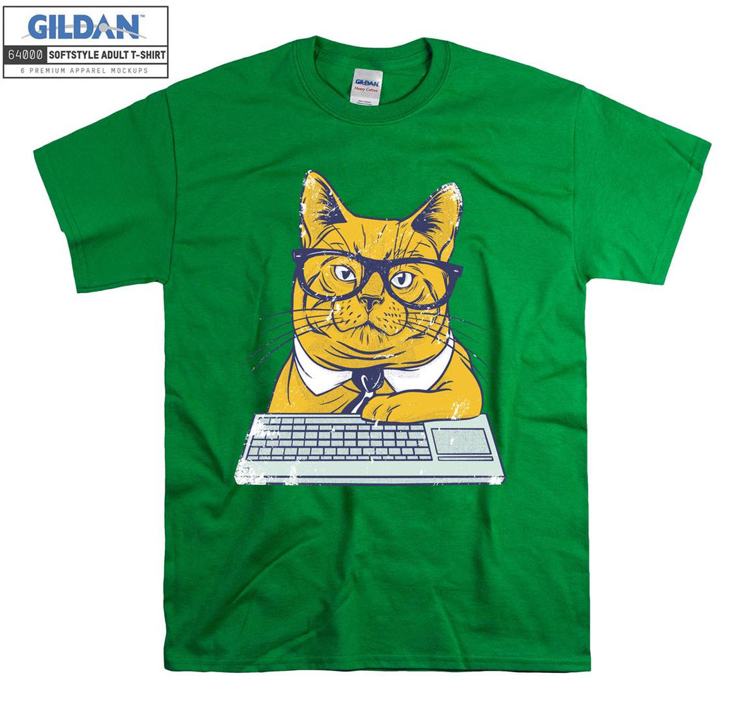 Geek Cat Study Work T-shirt