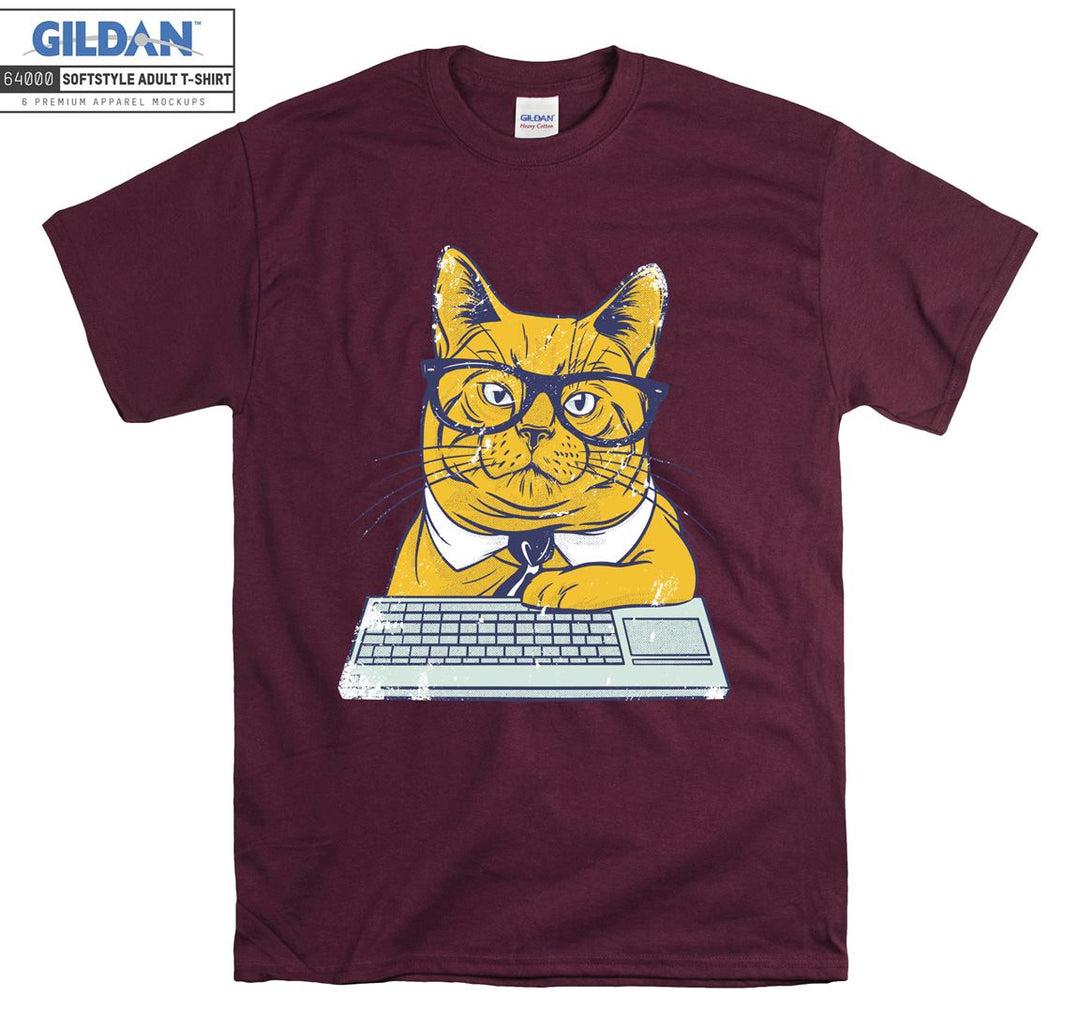 Geek Cat Study Work T-shirt