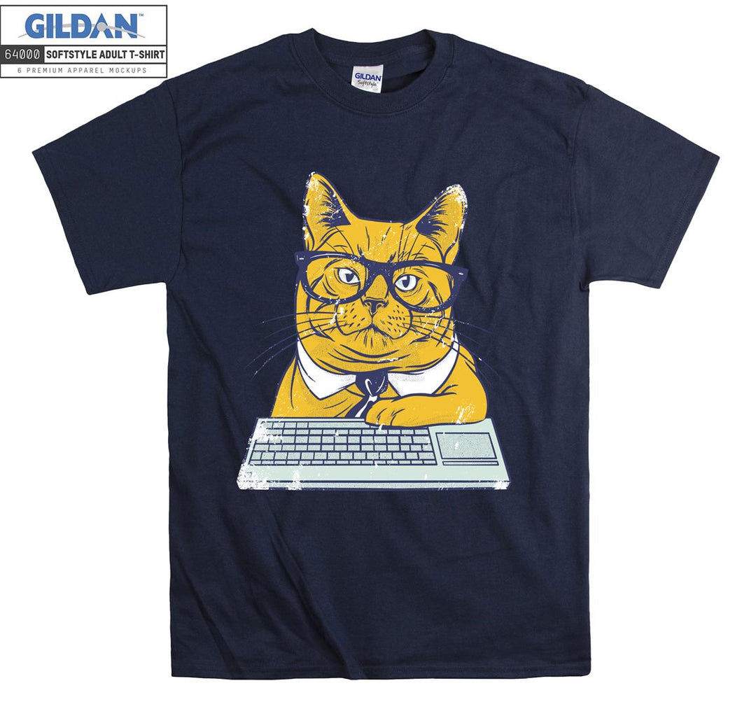 Geek Cat Study Work T-shirt