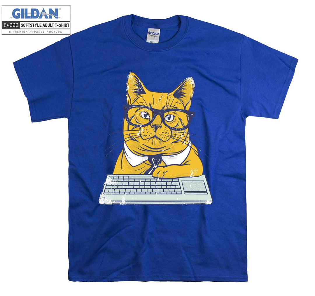 Geek Cat Study Work T-shirt