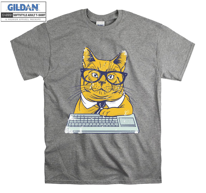 Geek Cat Study Work T-shirt