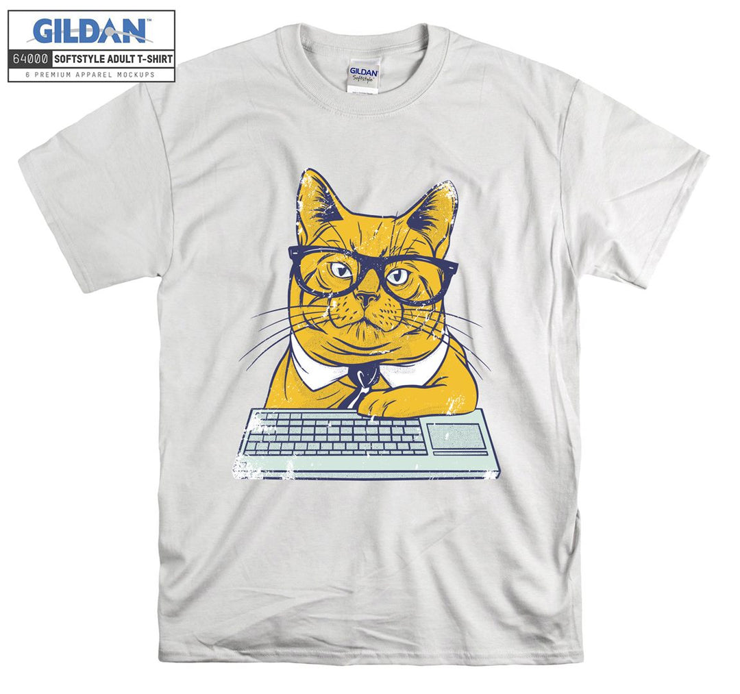 Geek Cat Study Work T-shirt