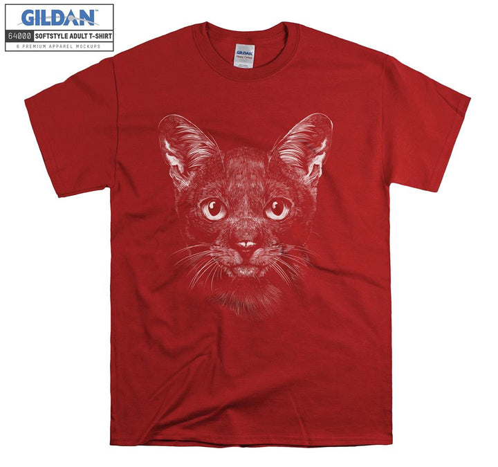 Sketch Cat Face T-shirt