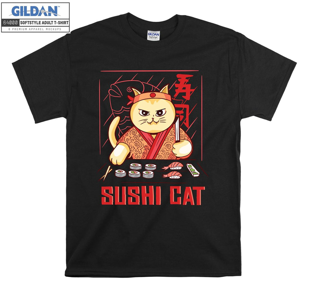 Sushi Cat Chef Knife T-shirt