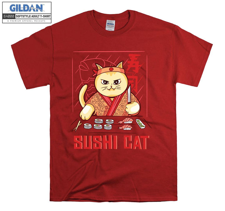 Sushi Cat Chef Knife T-shirt