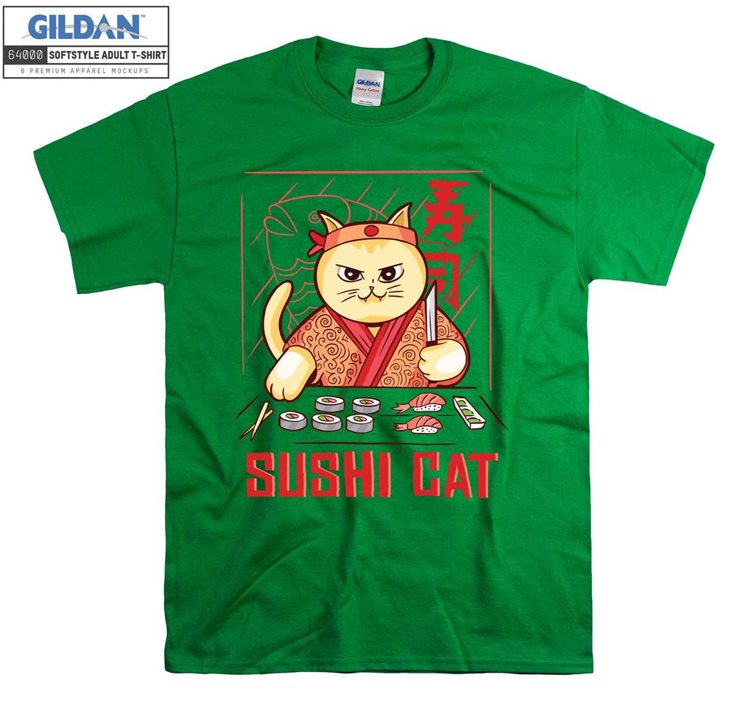 Sushi Cat Chef Knife T-shirt