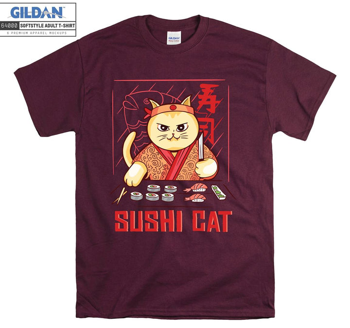 Sushi Cat Chef Knife T-shirt