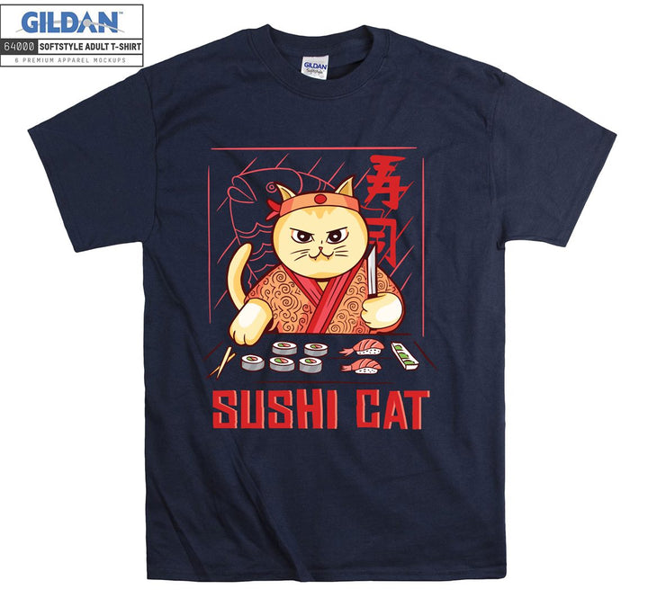 Sushi Cat Chef Knife T-shirt