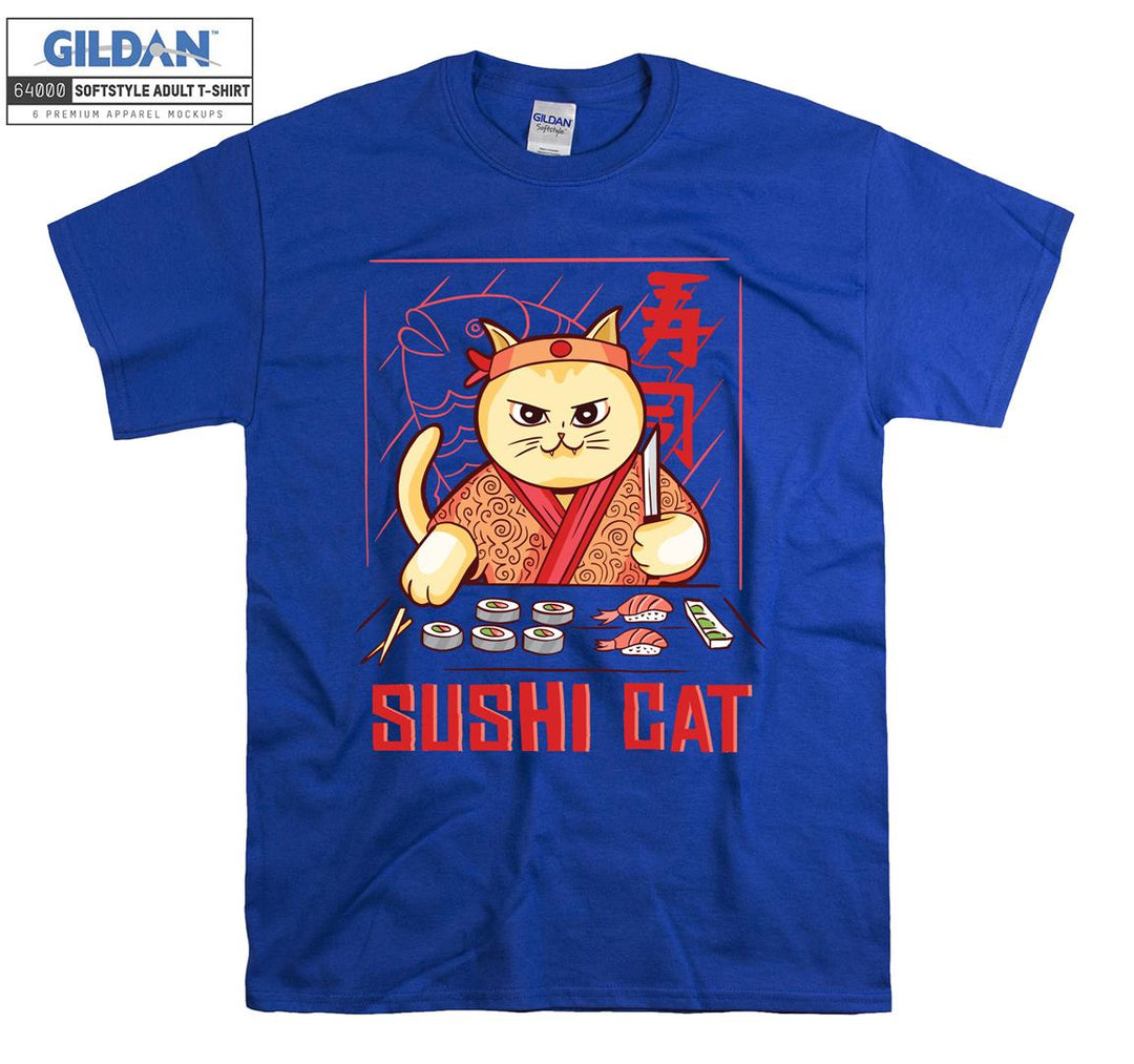 Sushi Cat Chef Knife T-shirt