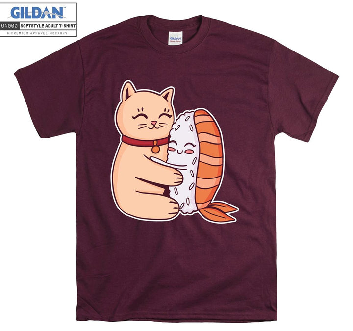 Sushi Cat Hugging Each Other T-shirt