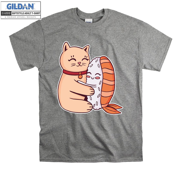 Sushi Cat Hugging Each Other T-shirt