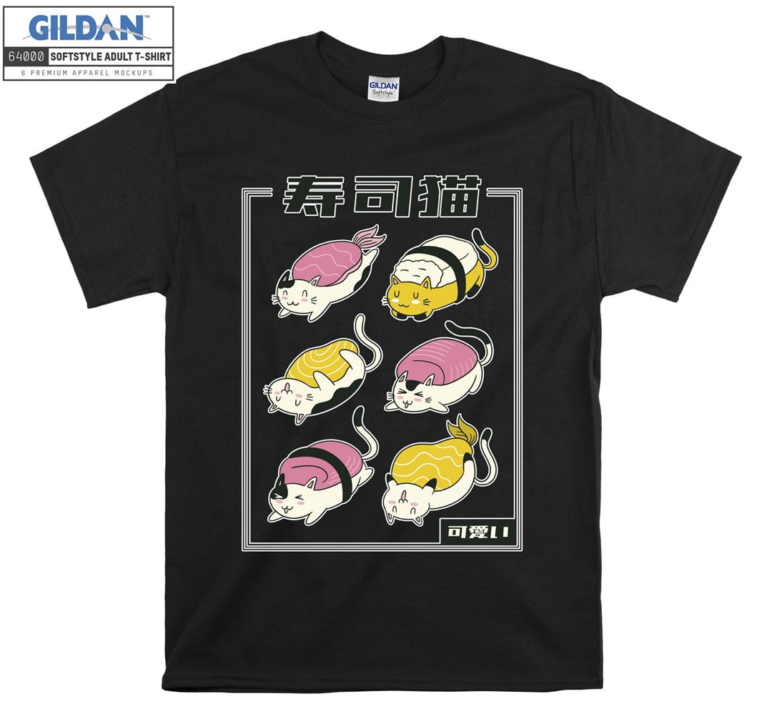 Sushi Cats Japanese T-shirt