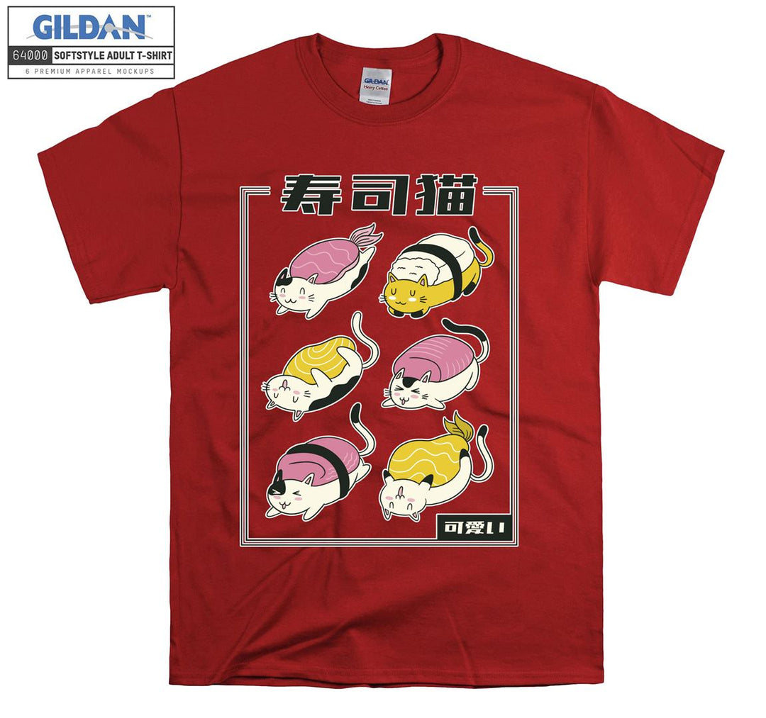 Sushi Cats Japanese T-shirt