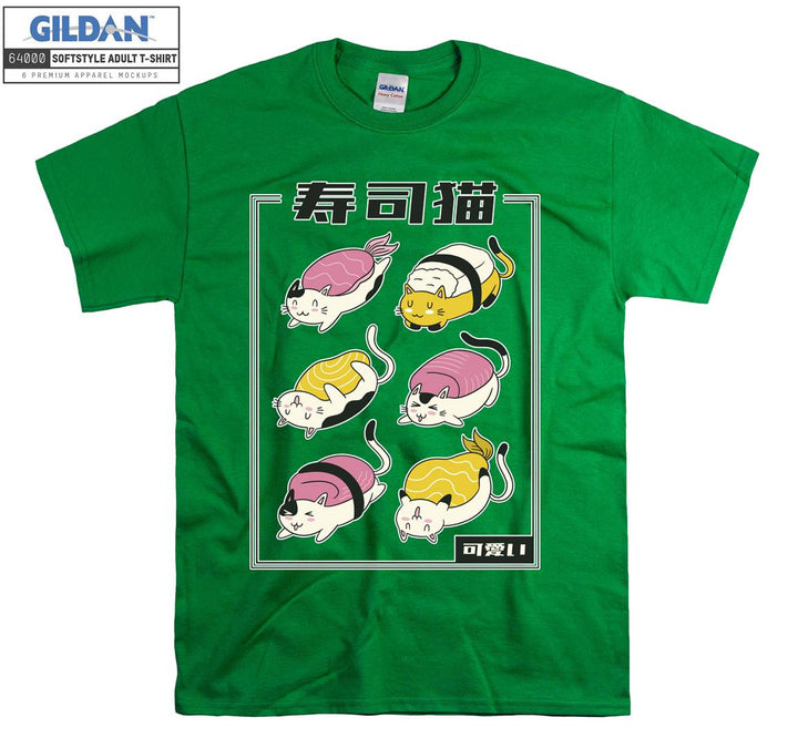 Sushi Cats Japanese T-shirt