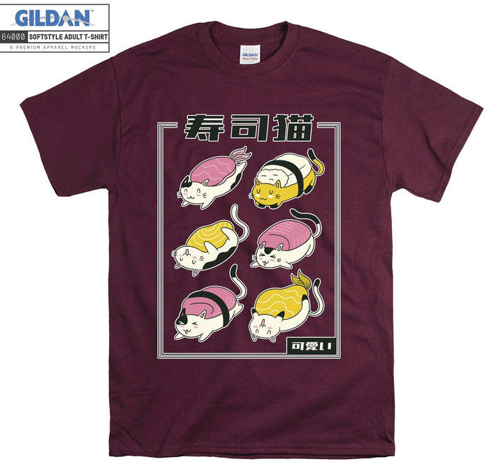 Sushi Cats Japanese T-shirt