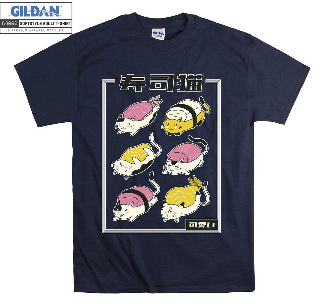 Sushi Cats Japanese T-shirt