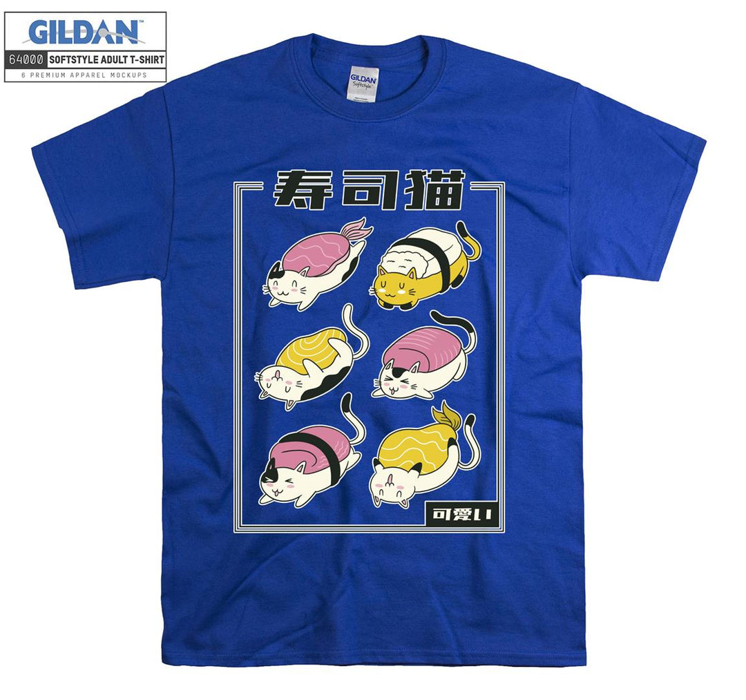 Sushi Cats Japanese T-shirt