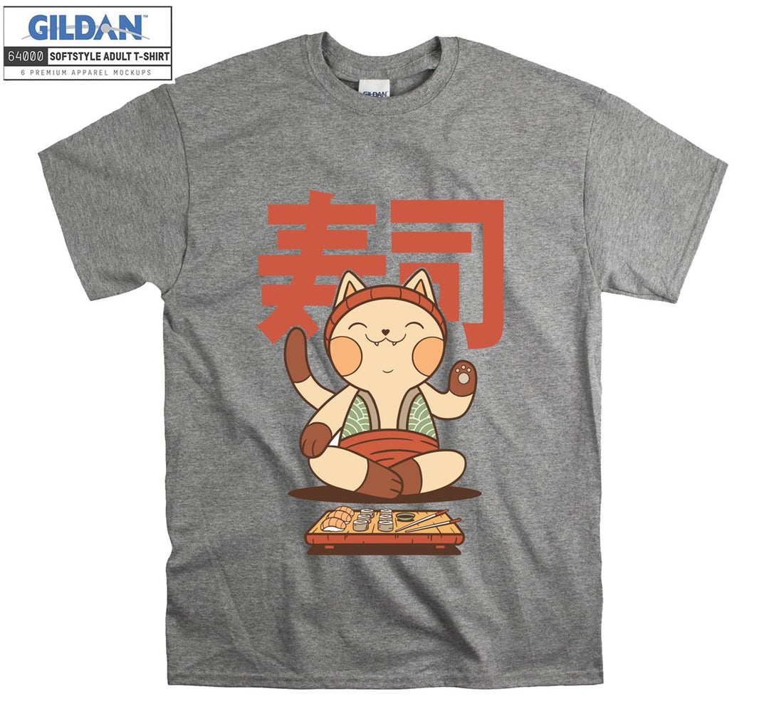 Japanese Food Cat Sushi T-shirt