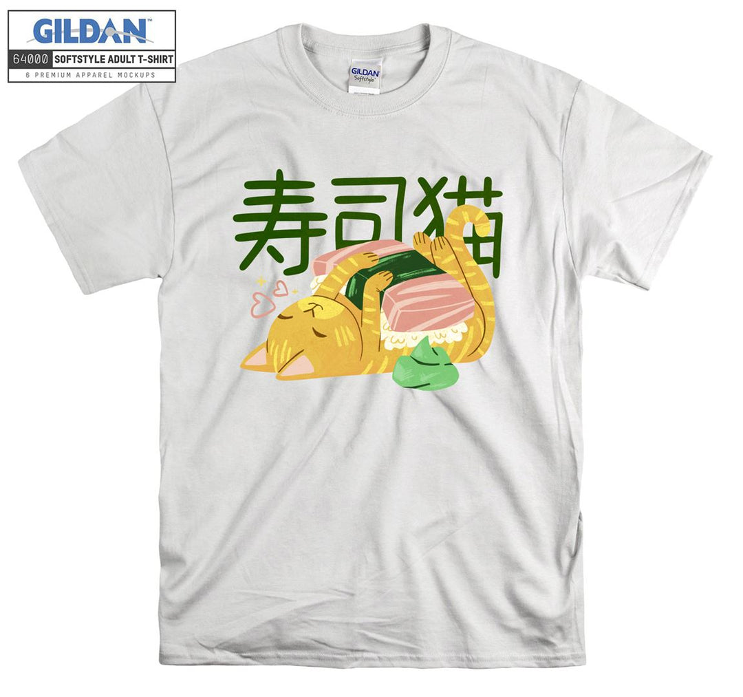 Japanese Food Cat Sushi Playing T-shirt