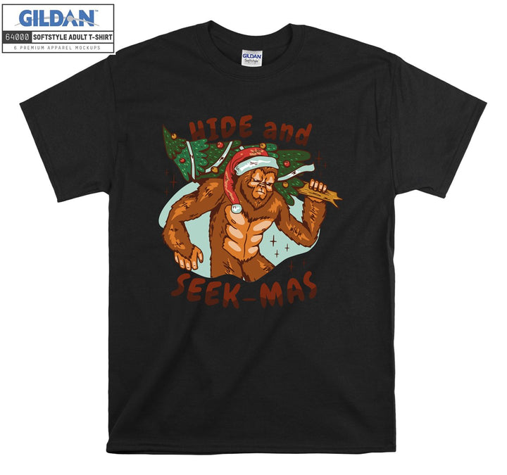 Hide and seek-mas animal figure T-shirt