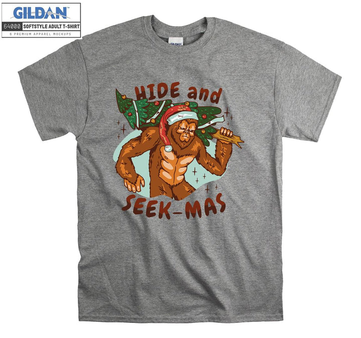 Hide and seek-mas animal figure T-shirt