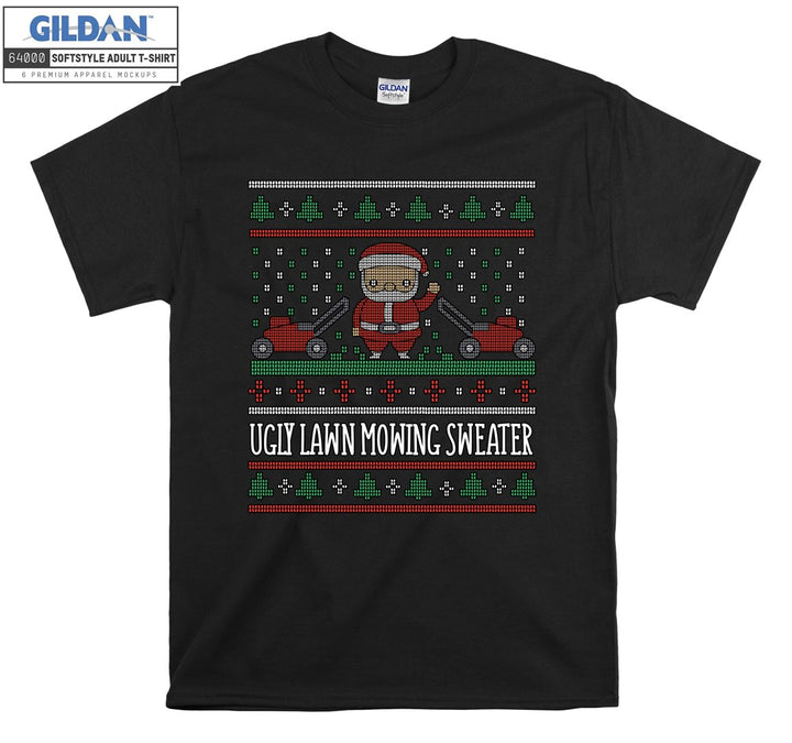 Christmas ugly lawn mowing sweater T-shirt