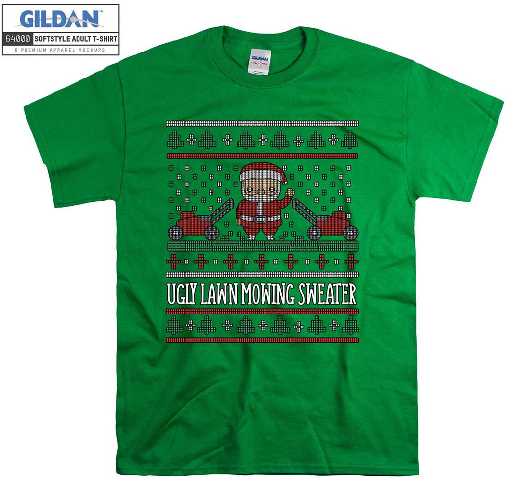 Christmas ugly lawn mowing sweater T-shirt