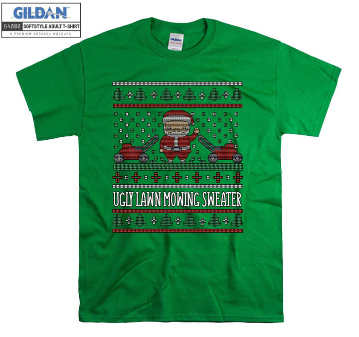 Christmas ugly lawn mowing sweater T-shirt