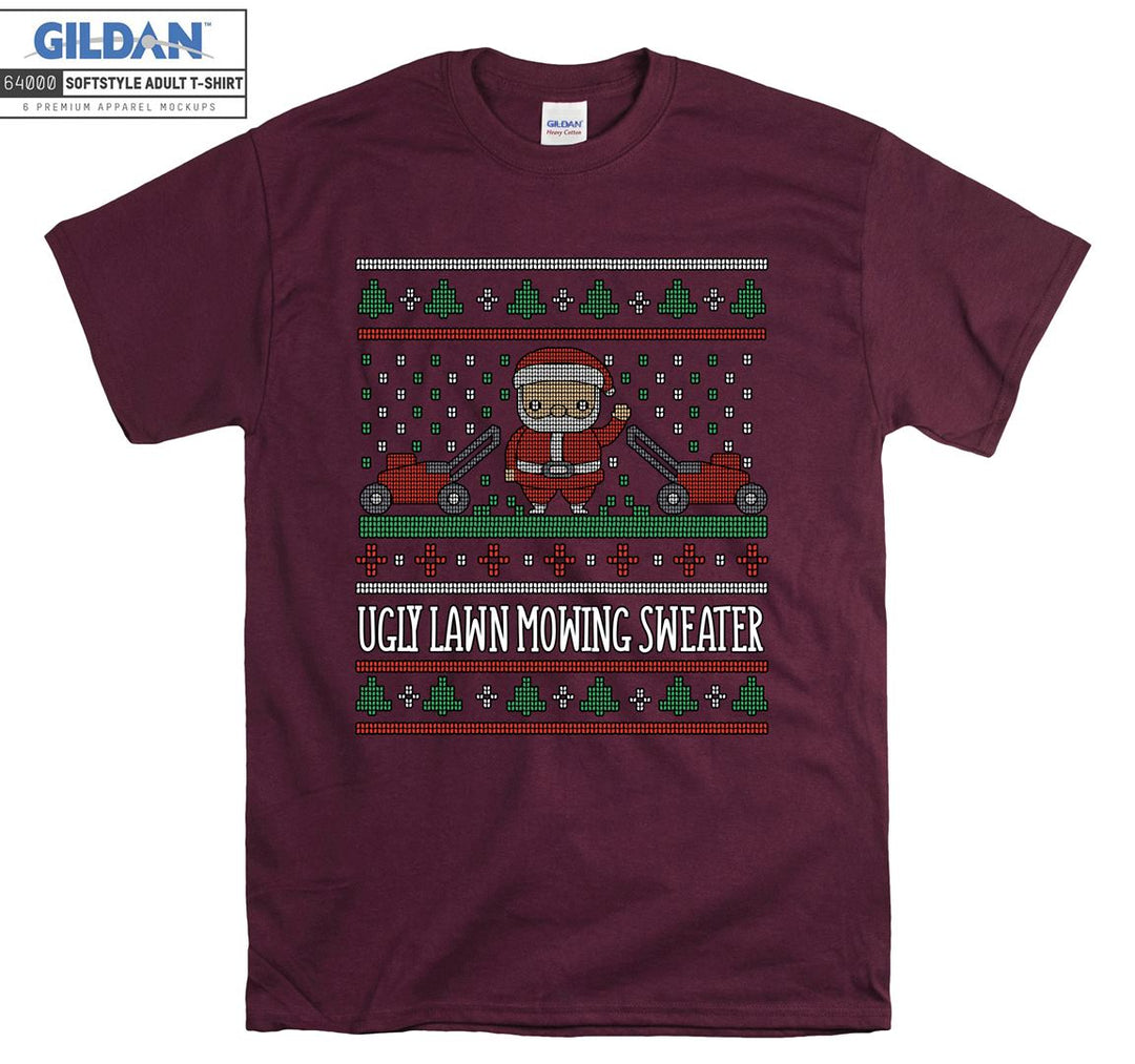 Christmas ugly lawn mowing sweater T-shirt