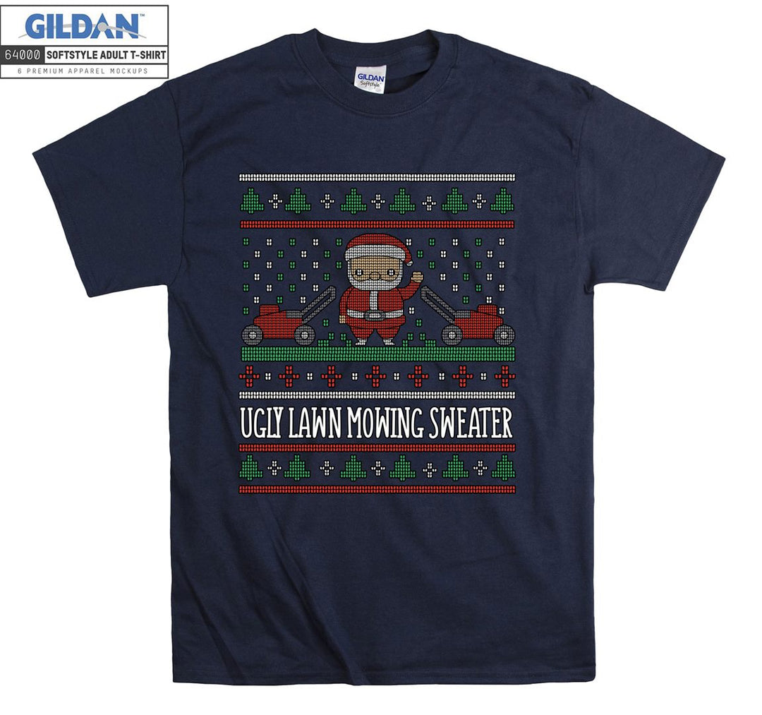 Christmas ugly lawn mowing sweater T-shirt