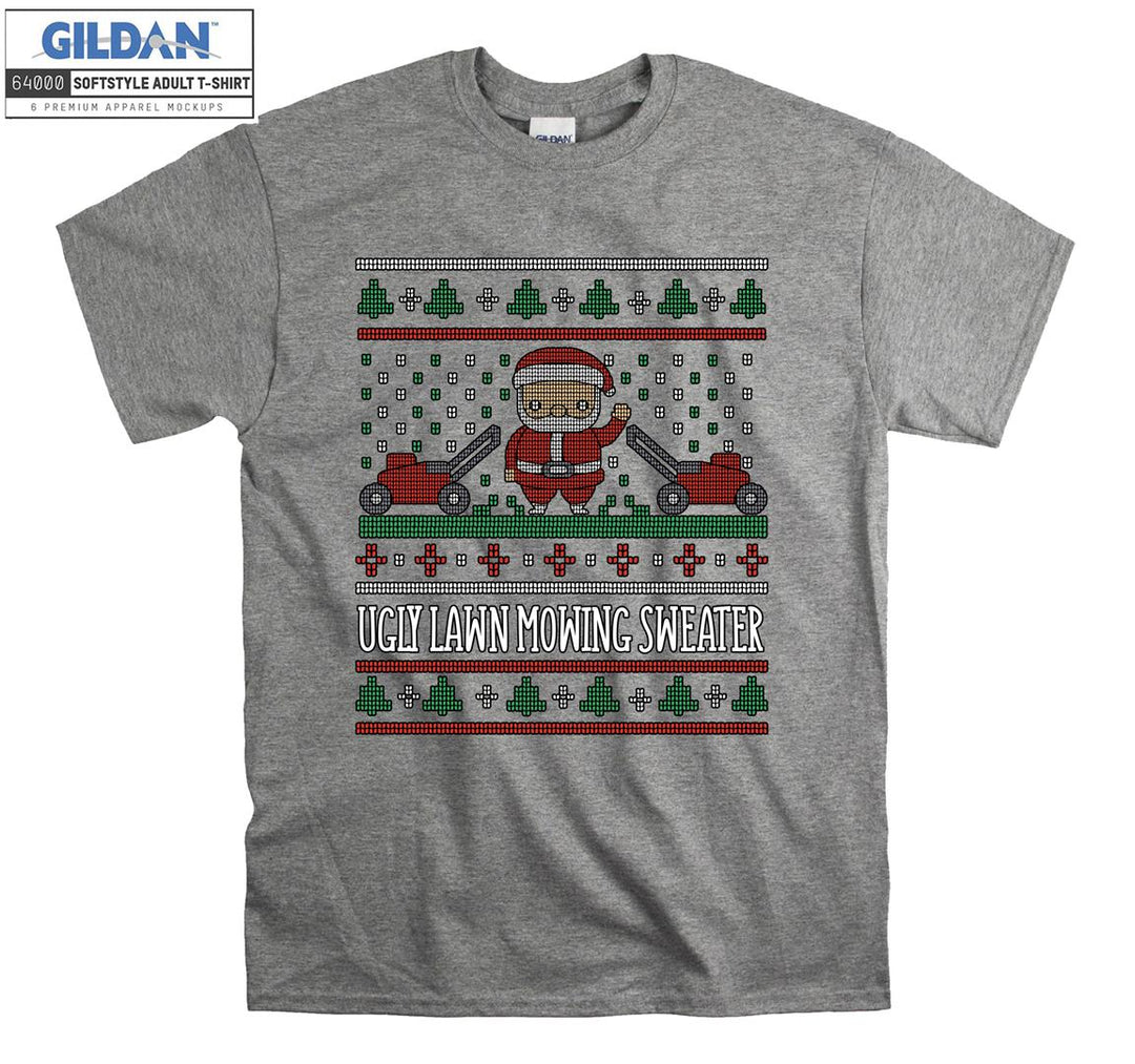 Christmas ugly lawn mowing sweater T-shirt