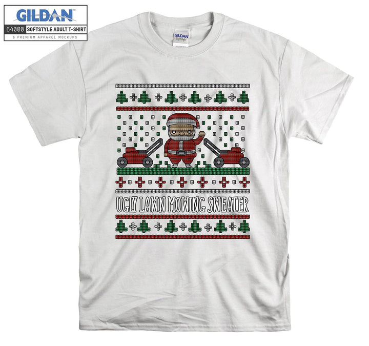 Christmas ugly lawn mowing sweater T-shirt