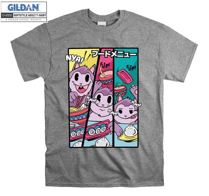 Cat Eating Sushi T-shirt