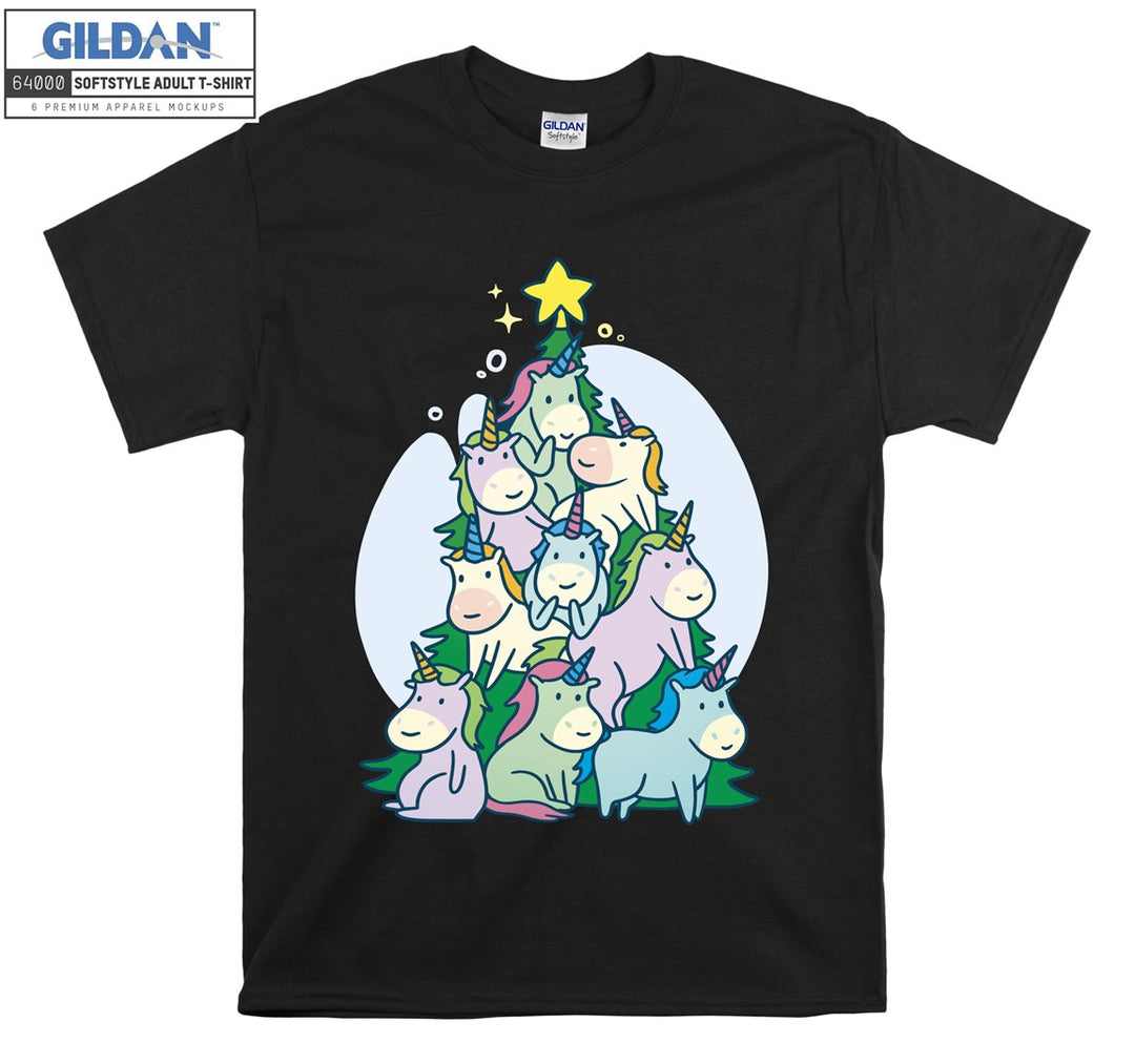 Cute Cartoon Animal Christmas Tree T-shirt