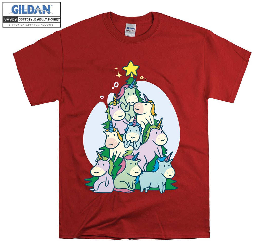 Cute Cartoon Animal Christmas Tree T-shirt