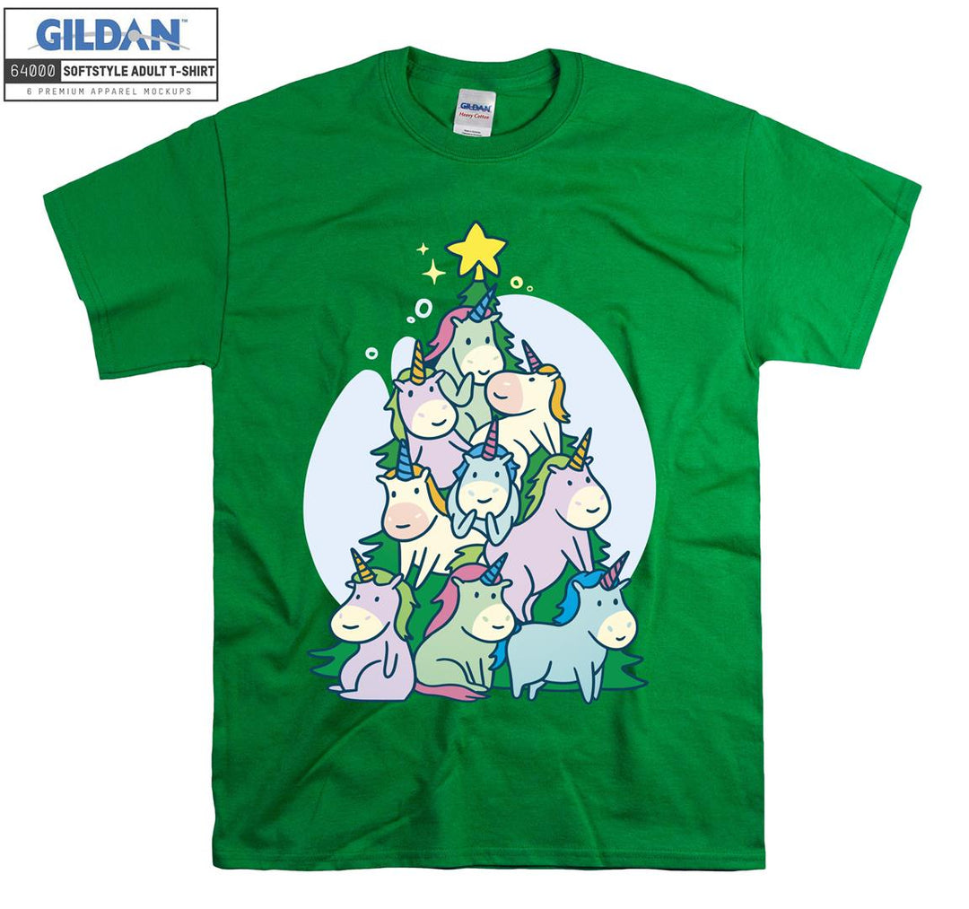 Cute Cartoon Animal Christmas Tree T-shirt