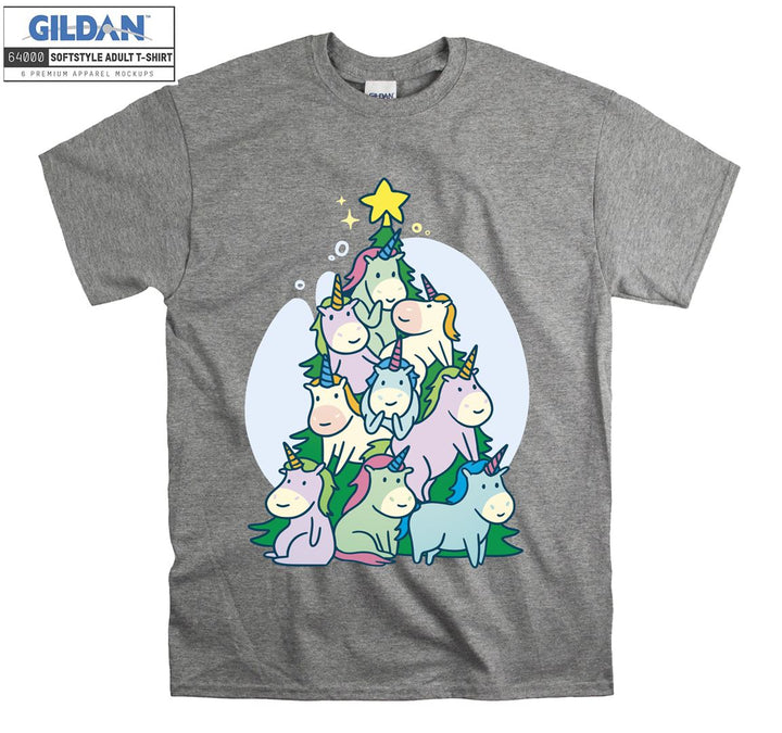 Cute Cartoon Animal Christmas Tree T-shirt