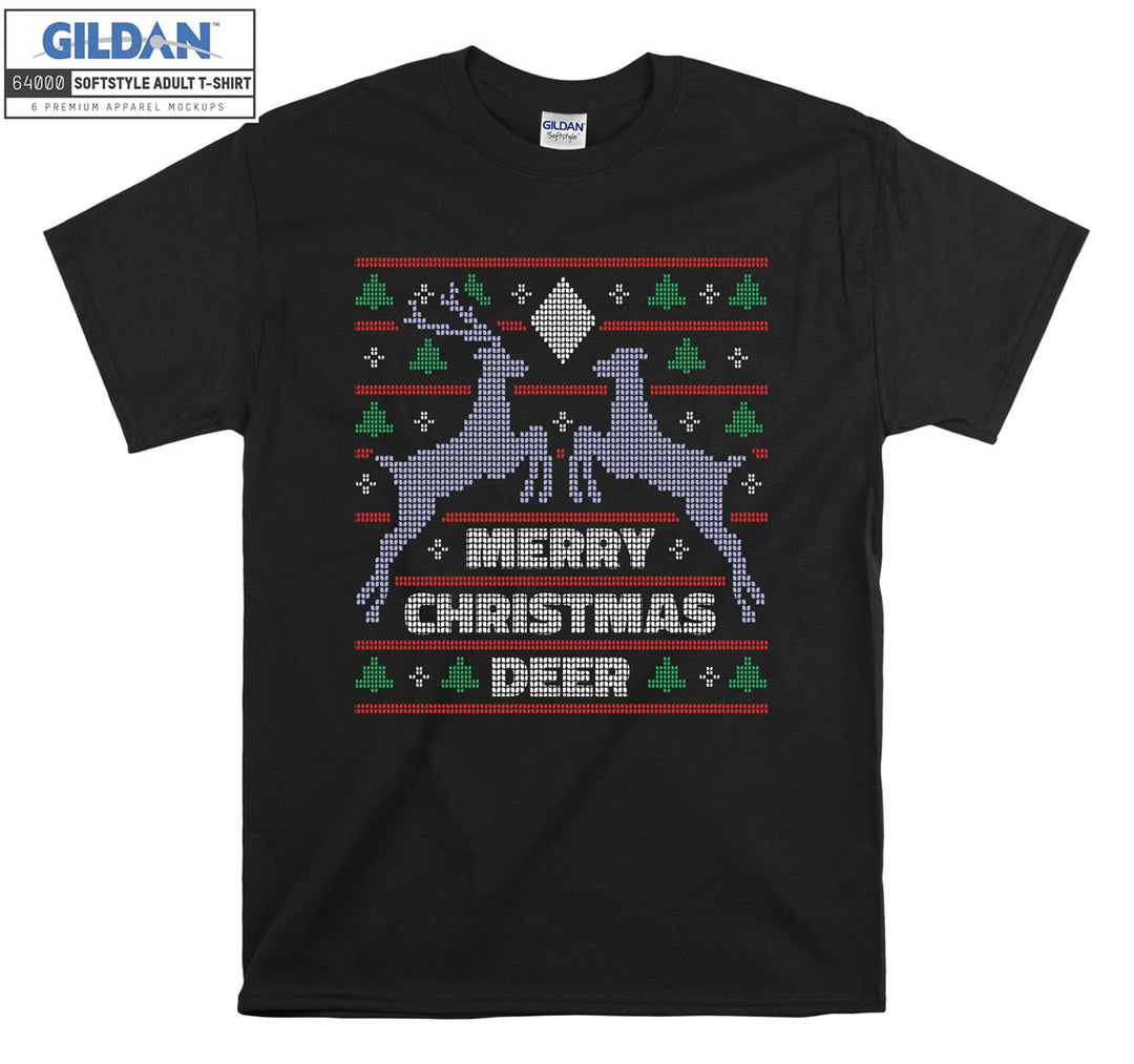 merry christmas deer figure T-shirt