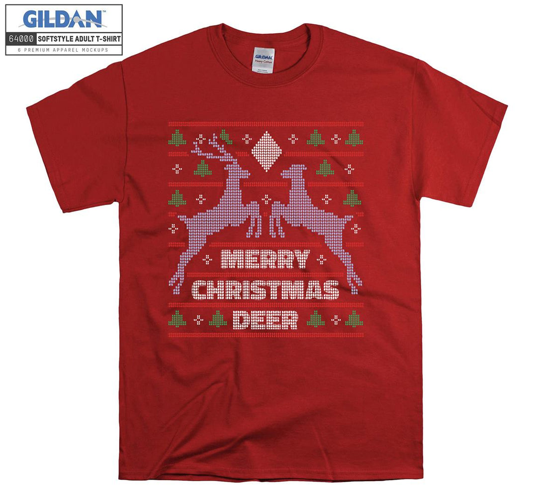 merry christmas deer figure T-shirt