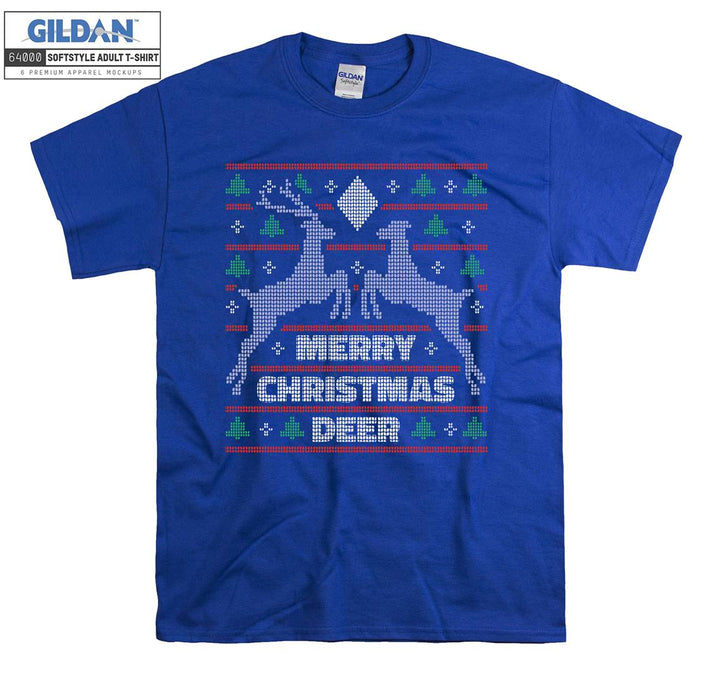 merry christmas deer figure T-shirt