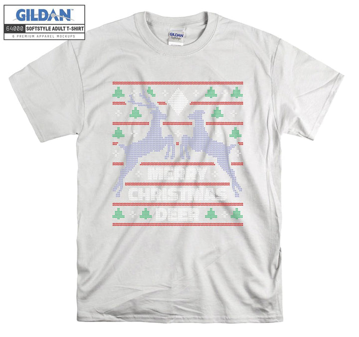 merry christmas deer figure T-shirt